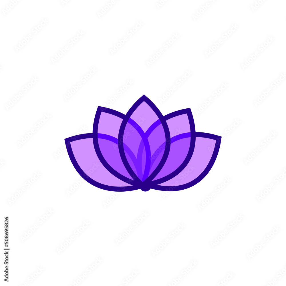 lotus isolated on white beautiful flower logo illustration lotus isolated on white beautiful flower logo illustration