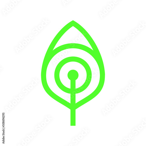 leaf with signal wi fi logo