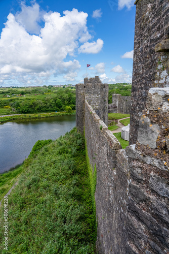 looking across Pembroke river from the stunning Pembroke Castle  an 11th Century Welsh fortress
