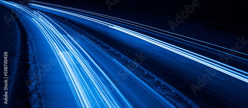 lights of cars with night. long exposure