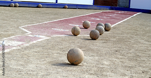 A game called bolo Palma, a regional bowling sport in Cantabria, Spain