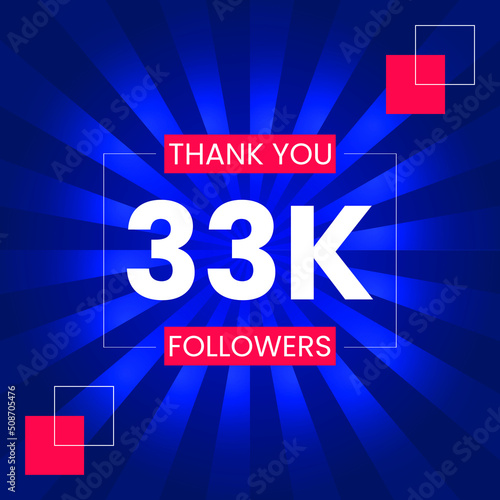 Thank you 33K Followers Vector Design Template