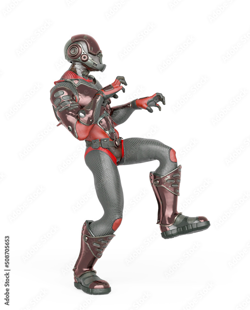 futuristic astronaut is doing a halloween walk in white background futuristic astronaut is doing a halloween walk in white background