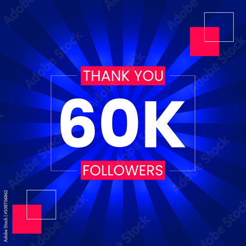 Thank you 60K Followers Vector Design Template