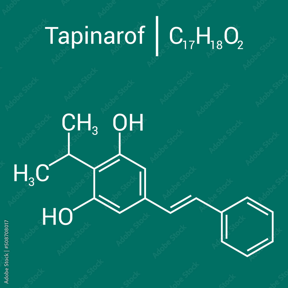 chemical structure of Benvitimod or tapinarof (C17H18O2)