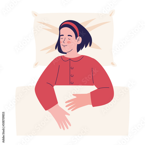 woman sleeping with red pijama