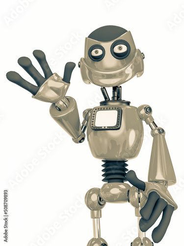 robot cartoon is saying hello © DM7
