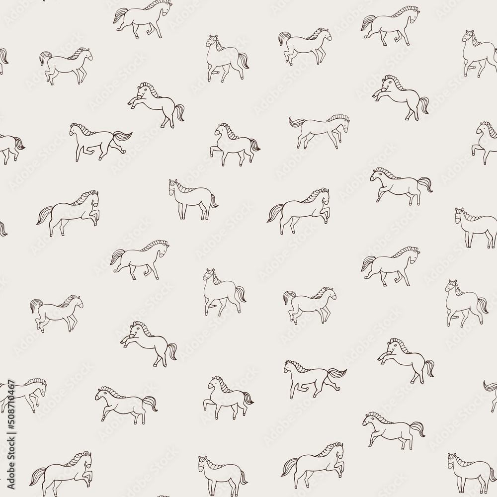 Horse animal vector seamlss pattern