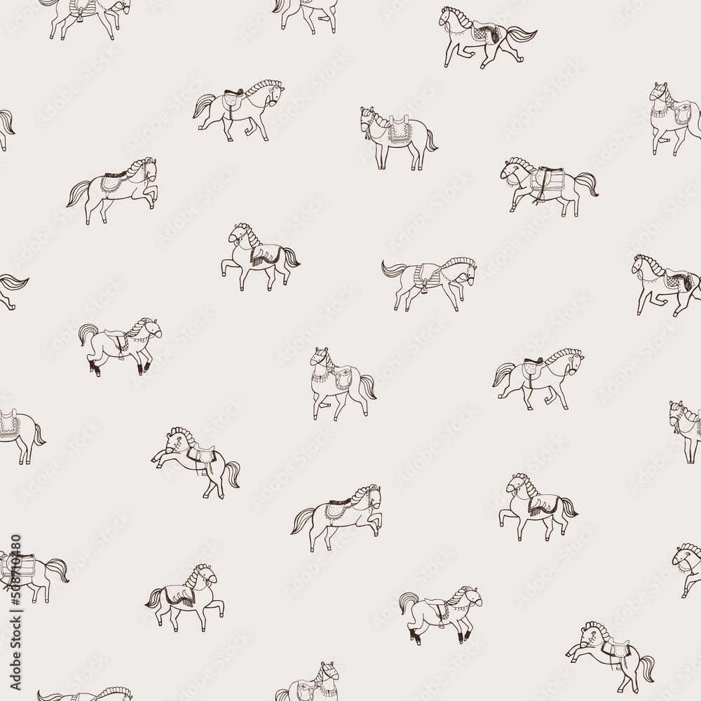 Horse animal vector seamlss pattern
