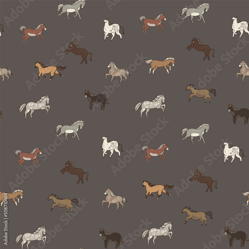 Horse animal vector seamlss pattern