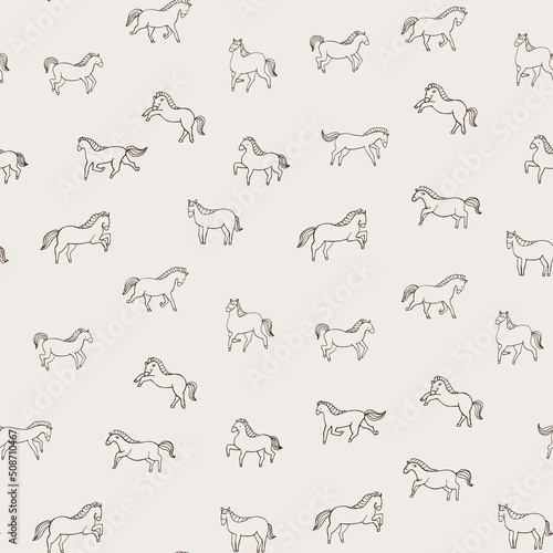Fototapeta Naklejka Na Ścianę i Meble -  Horse animal vector seamlss pattern