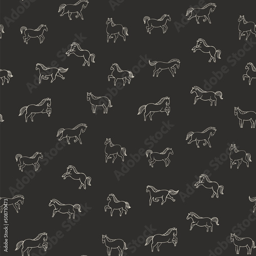 Fototapeta Naklejka Na Ścianę i Meble -  Horse animal vector seamlss pattern
