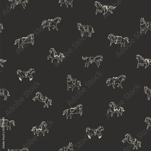 Horse animal vector seamlss pattern