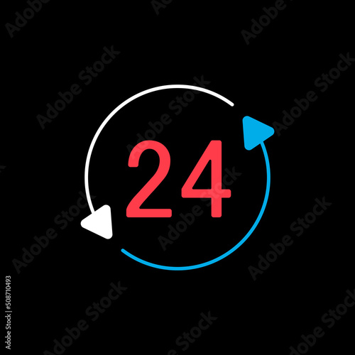 Service twenty four hours vector icon