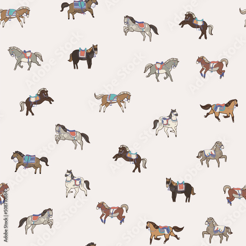 Horse animal vector seamlss pattern