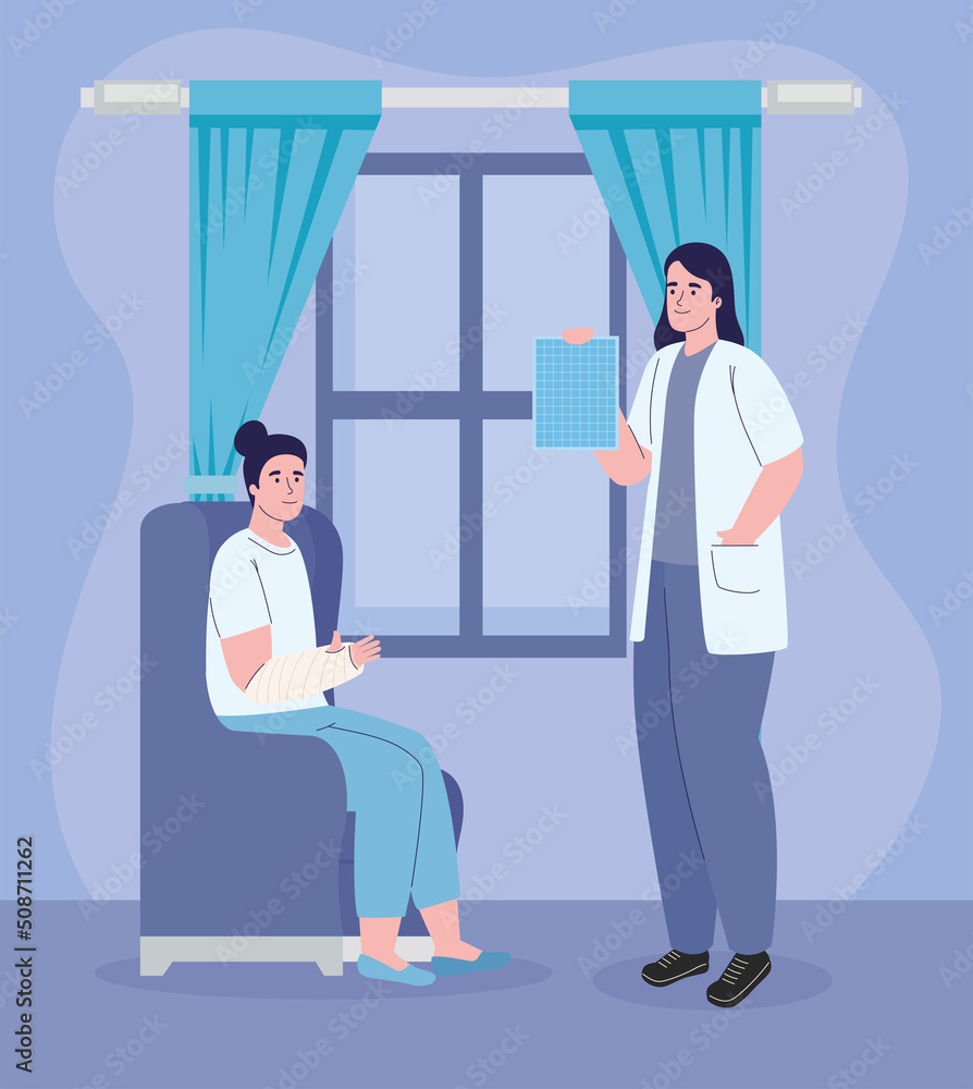 Fototapeta premium female doctor and patient