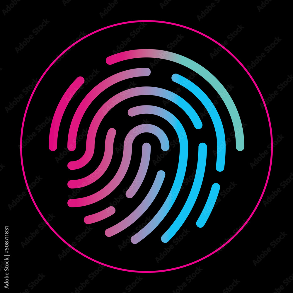 Touch ID vector sign. Isolated finger print design for app and smartphones. Icon Touch ID vector sign. Isolated finger print design for app and smartphones. Icon