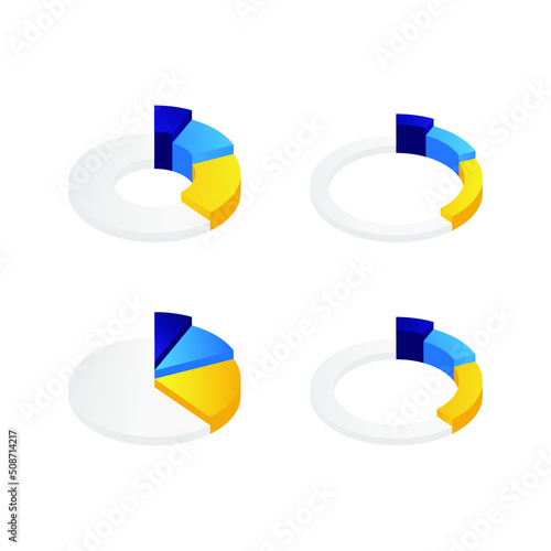 Isometric pie chart illustration. Business graphic element