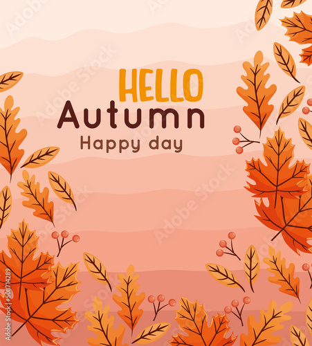 hello autumn lettering template