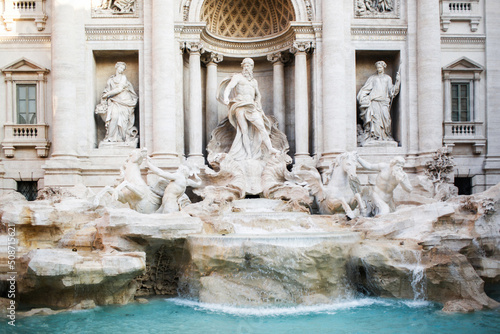 One of the most famous landmarks - Trevi Fountain. Rome, Italy.