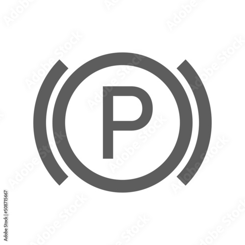 Parking brake light icon. isolated on white background.
