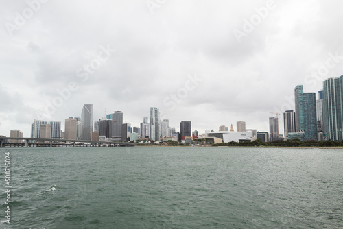 Landscape of Miami  Florida from the Atlantic Ocean