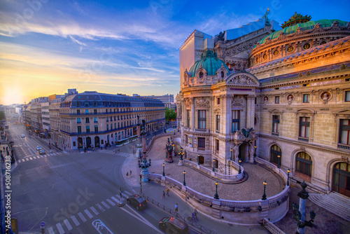 Εκτύπωση καμβά Opéra Garnier (Palais Garnier) sunset, Paris