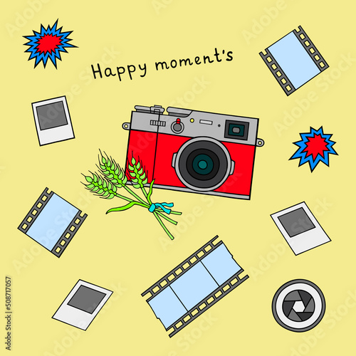 Bright vector illustration on the theme of photography.
