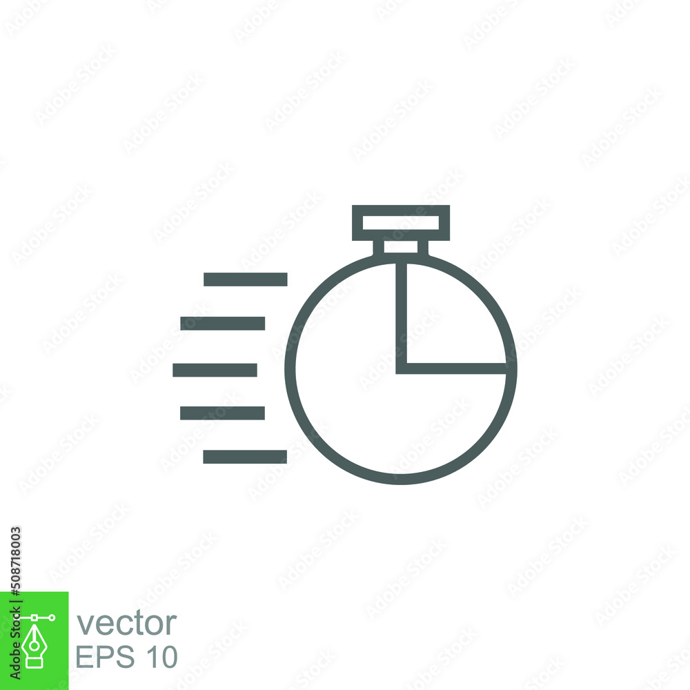 Fast time icon. Quick delivery concept. Stopwatch symbol. Vector illustration isolated. EPS 10.