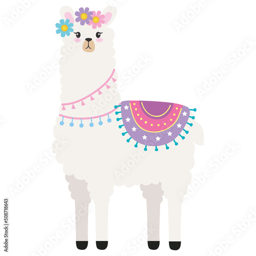 llama with flowers