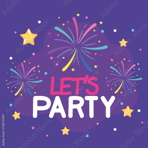 lets party lettering card