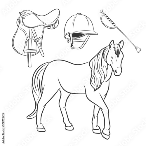 Horse Racing and Equipment vector