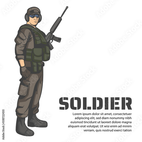 Army or soldier character vector