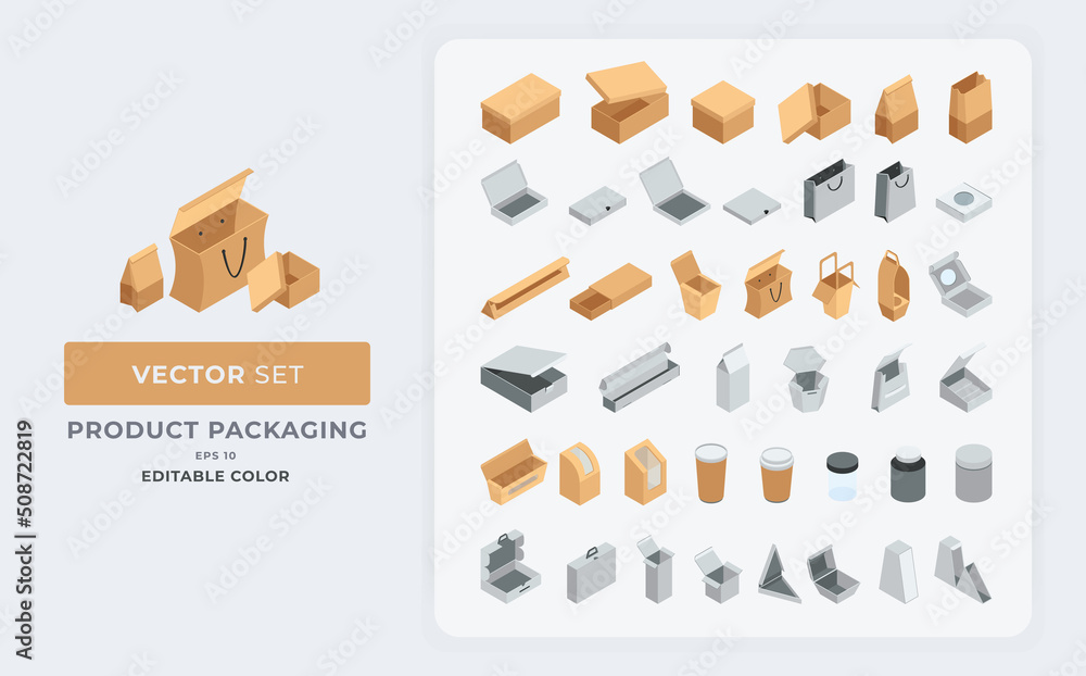 eco product packaging vector set illustration. Eco-friendly packaging. color editable eps 10. eco product packaging vector set illustration. Eco-friendly packaging. color editable eps 10.
