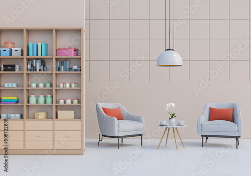interior living room with armchair. 3D render