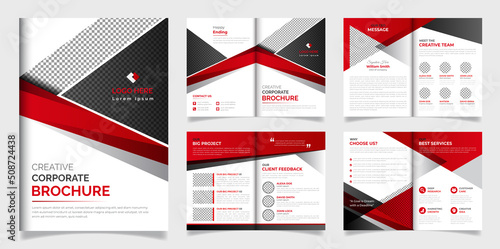 Professional and Creative Corporate Business Brochure Minimalist 8 pages brochure Design Print Template