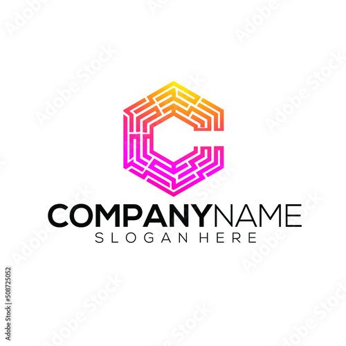 letter C tech logo