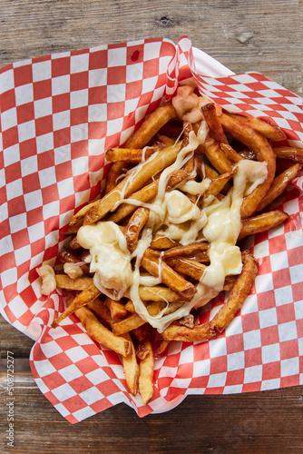 Obraz na płótnie Top view of poutine