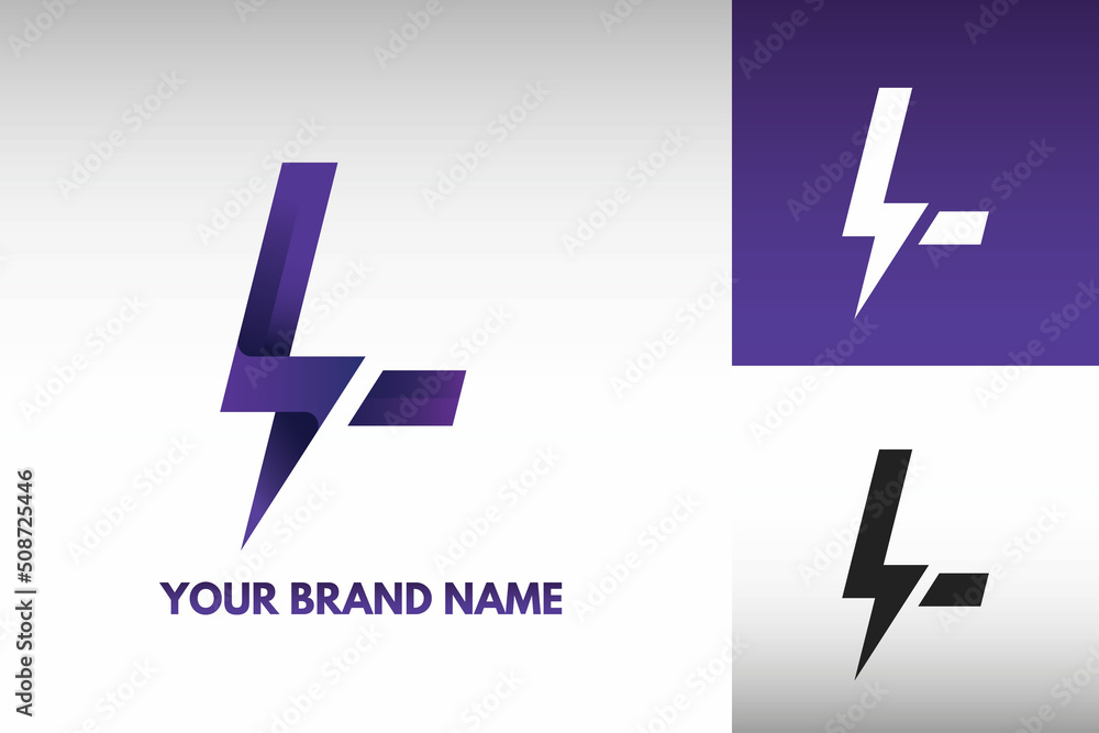 Logo Letter M Initial monogram Electric Power thunder Lightning Style Design Vector in Gradient and monochrome color Logo Letter M Initial monogram Electric Power thunder Lightning Style Design Vector in Gradient and monochrome color