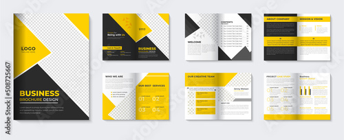 Creative corporate brochure template layout and booklet company profile cover page design with  online catalogue for business agency
