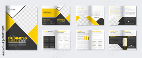 Clean corporate brochure template layout and booklet company profile cover page design with  online catalogue for business agency