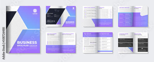 Modern Corporate brochure template layout and booklet company profile cover page design with  online catalogue for business agency
