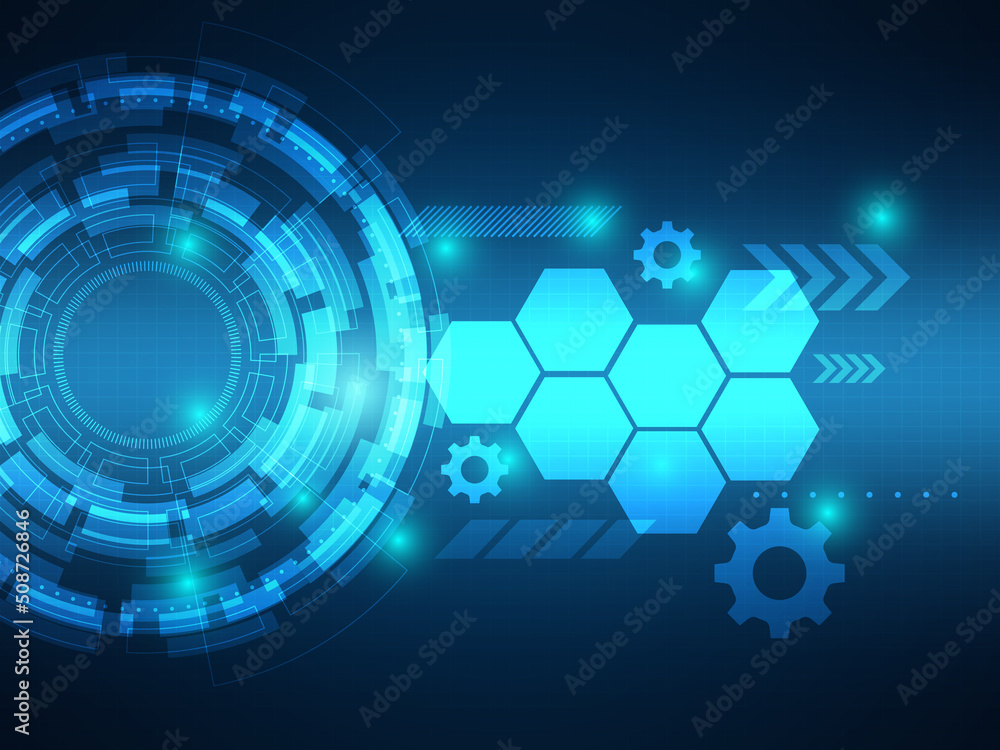 Fototapeta premium abstract blue futuristic cyber technology background
