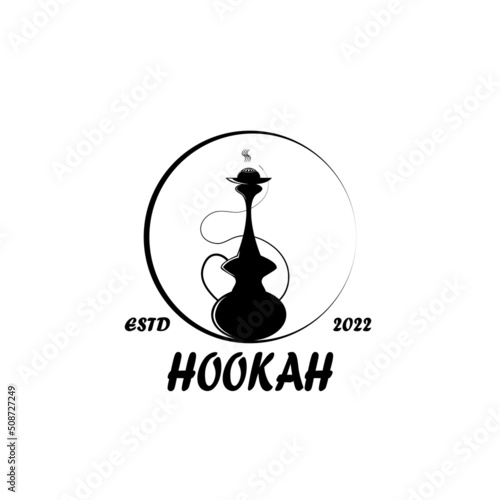vector hookah, cigarettes using a minimalist pipe. template, cafe, lounge