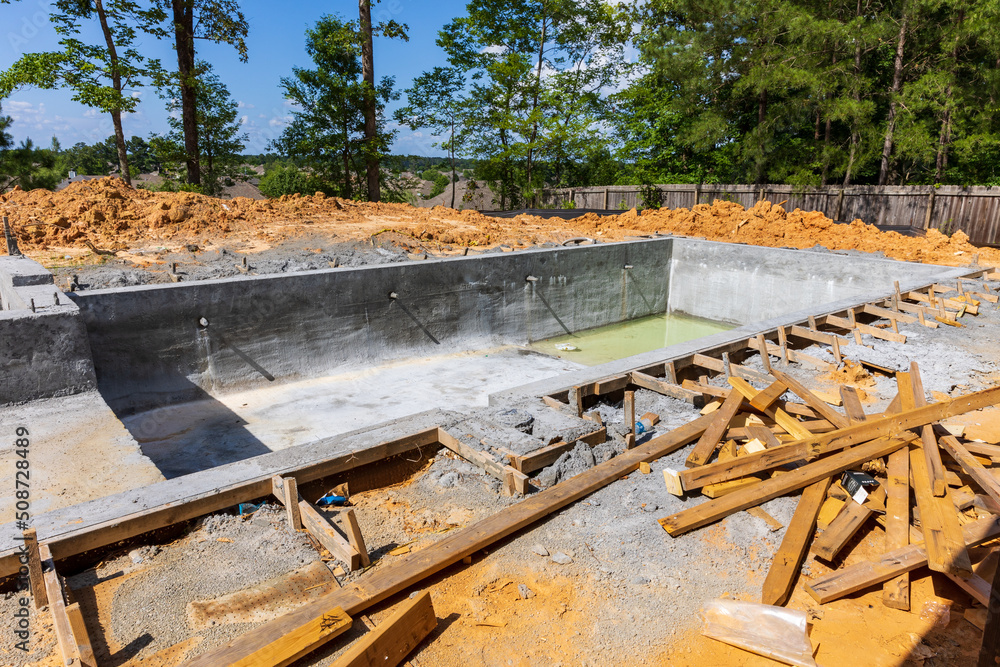 New swimming pool being constructed New swimming pool being constructed