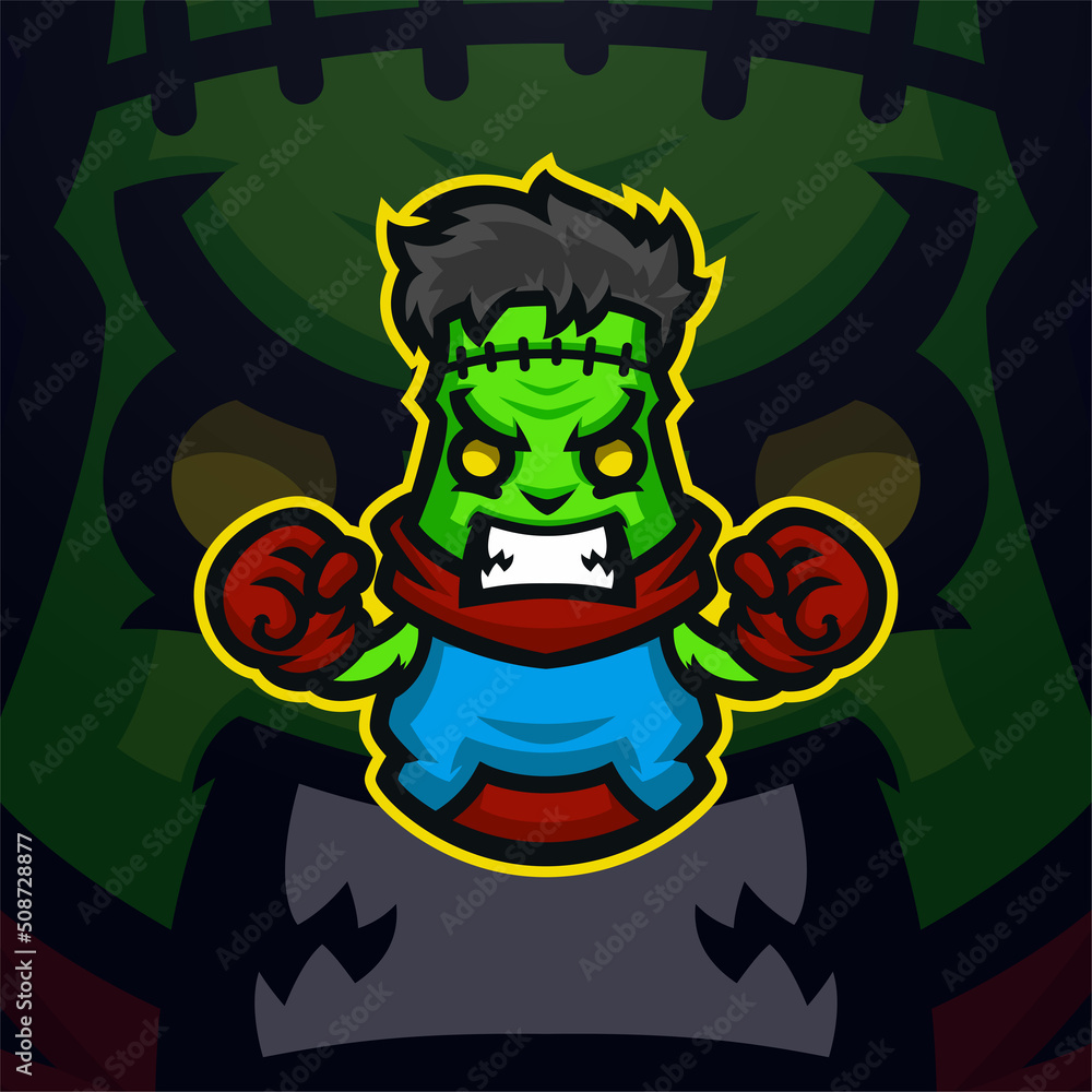 Zombie masscot logo illustration premium vector