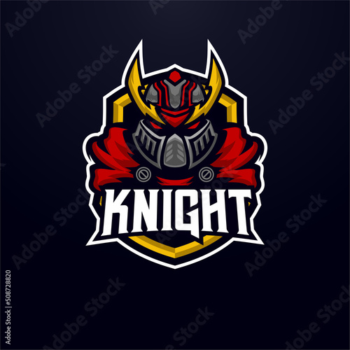 Knight masscot logo esport illustration premium vector