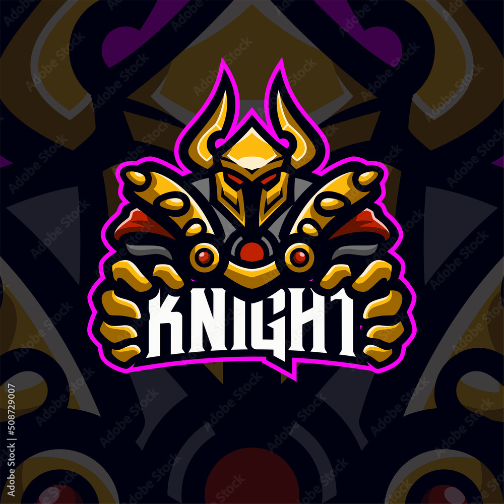 Knight masscot logo illustration premium vector