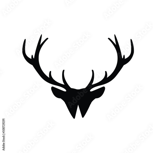 deer head silhouette logo design vector.