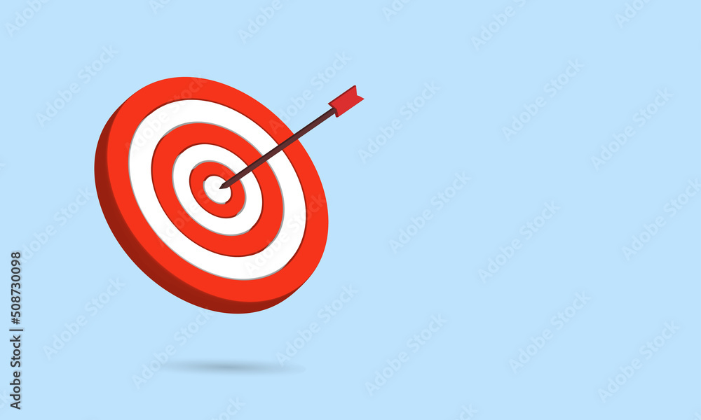 Arrow and bow target board for business presentation and process objectives Arrow and bow target board for business presentation and process objectives